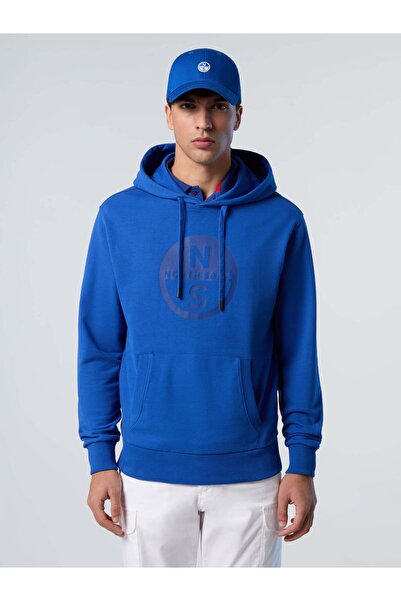 North Sails Kapüşonlu Baskılı %100 Pamuk Sweatshirt