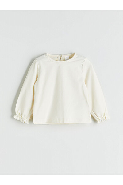 LC Waikiki Peak Yeni Sezon Bisiklet Yaka Kadife Kız Bebek Bluz ve Salopet 2'li