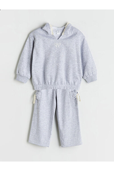 LC Waikiki Lcw Kids Hooded Girls' Sweatshirt and Sweatpants 2-Piece Set