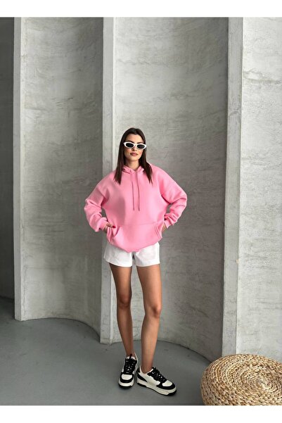 Bella Breeze سويت شيرت نسائي من الصوف بغطاء للرأس مقاس كبير