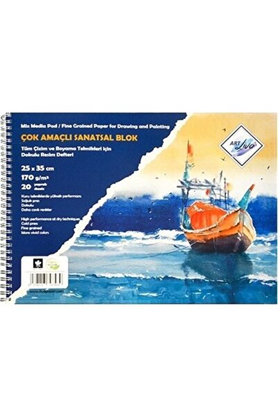 art liva Sanatsal Resim Defteri Multi Teknik 20 Sayfa 25x35 170gr