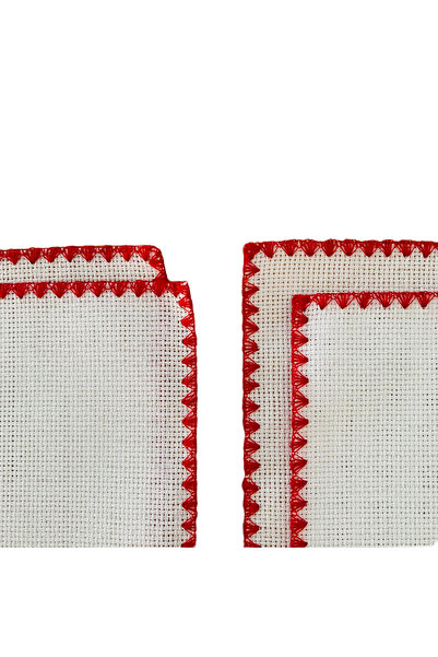 UKC Etamin Işlemelik Sunum Peçetesi - 6 Parça - 15x15cm - Kahve Yanı Sunum Pe...