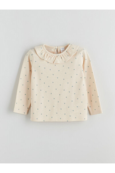 LC Waikiki Lcw Kids Bebe Collar Heart Printed Girl's Blouse