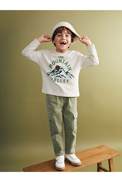 LC Waikiki New Season Crew Neck Printed Long Sleeve Boys' T-Shirt