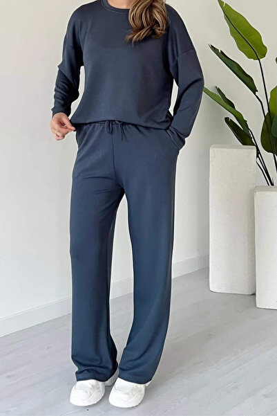 Mogi Butik Women's Crew Neck Long Sleeve Modal Suit 3094