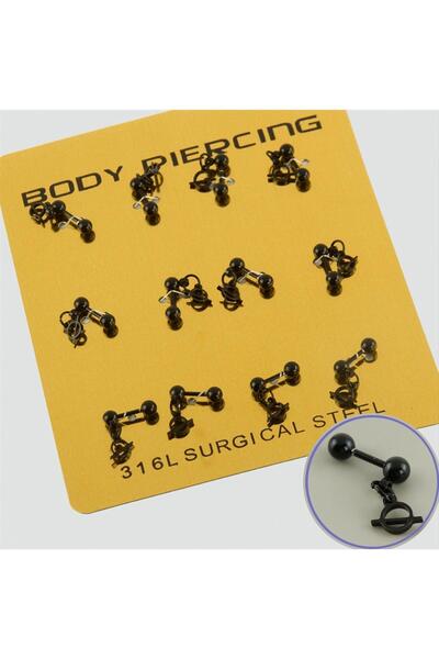 CT STONES ثقب فولاذي متدلي أسود اللون قطعة واحدة