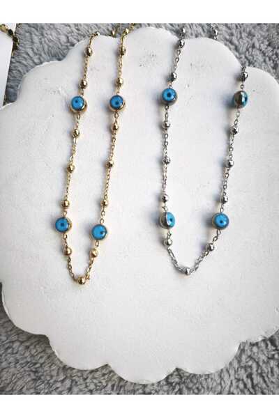 CA SHOPPİNG NAZAR BONCUKLU ÇELİK KARARMAZ KOLYE