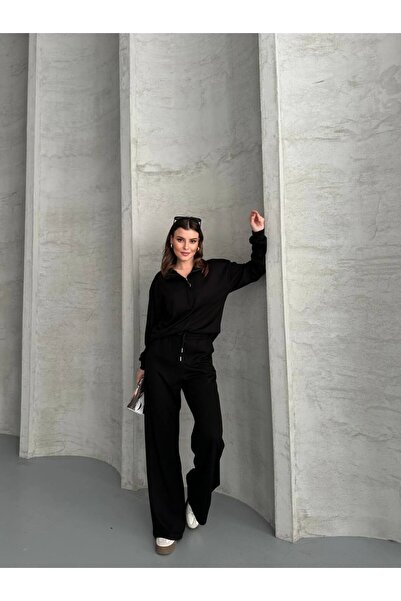 Bella Breeze Women's Zippered Polo Neck Tracksuit Bottom and Top Set