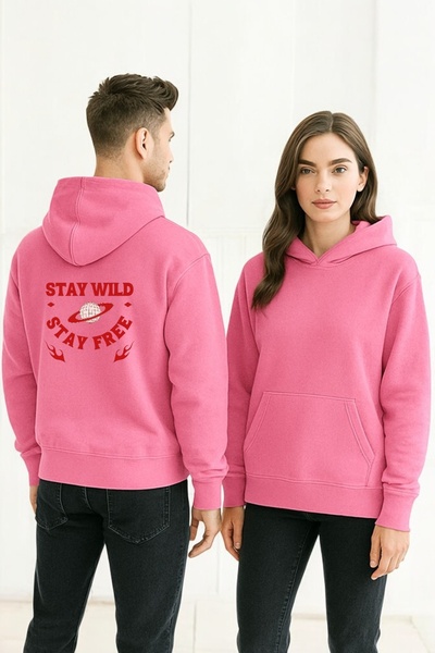 ArtYus Stay Wild Stay Free Colorat cu imprimeu cu glugă Swea tricou