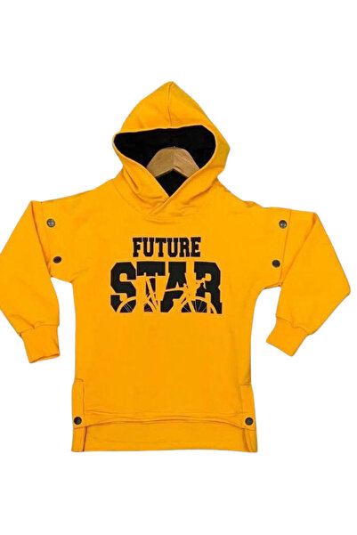 İrem Çocuk Giyim سويت شيرت بغطاء للرأس للأولاد من Future Star مكتوب عليه تفاص...