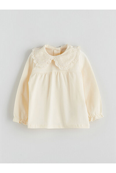 LC Waikiki Özmarka New Season Baby Collar Baby Girl Sweatshirt and Leggings 2-Piece Set