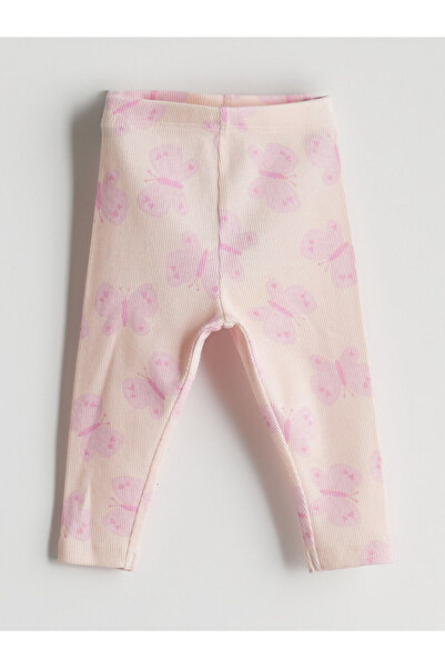 LC Waikiki Seray New Season Elastic Waist Butterfly Patterned Baby Girl Leggings