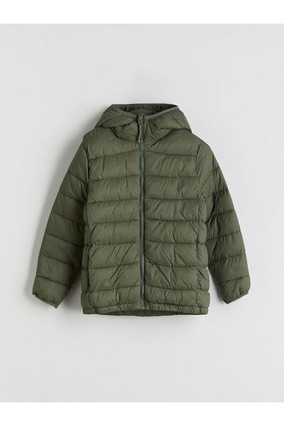 LC Waikiki Jachetă puf pentru băiat cu glugă kaki