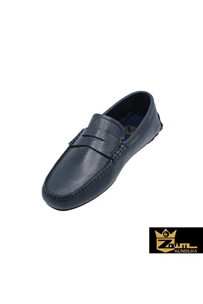 Zaim Kundura Men's Navy Blue Genuine Leather Shoes 342890905-1