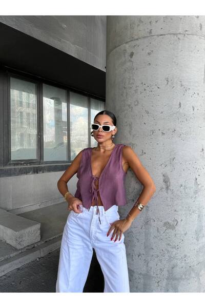 dolu butik TIE-UP VEST