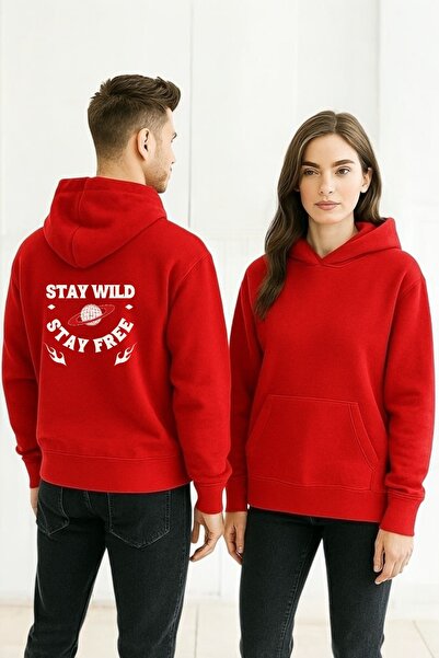 ArtYus Stay Wild Stay Free Colorat cu imprimeu cu glugă Swea tricou