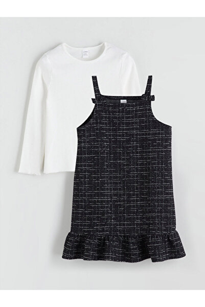 LC Waikiki Square Neck Girls' Dress and T-Shirt
