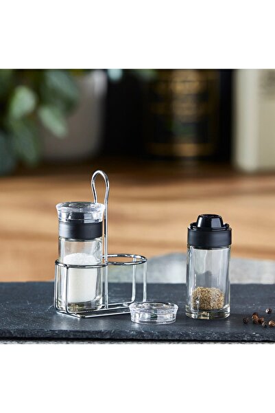 Generic Tasty 3-Piece Salt and Pepper Holder with Rack Set