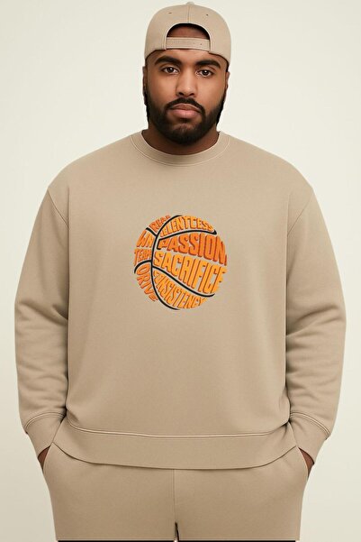 DM DOLCE MORE Hanorac unisex de mărime mare, imprimat cu minge de baschet, di...