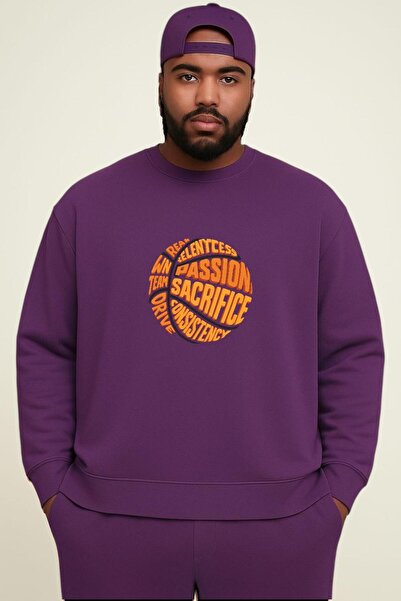 DM DOLCE MORE SWEATSHIRT UNISEX DE MĂRIME MARE CU IMPRIMARE MINGE DE BASKETBALL