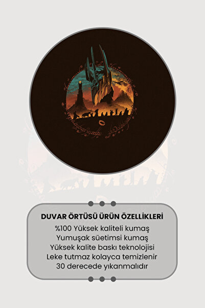 Moud's Lord of the Rings Sauron Vector Pattern Wall Cloth Wall Tapestry Suede Textured Fabric