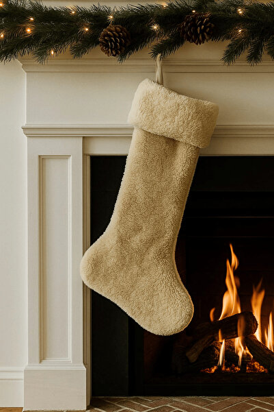 oiphome Χριστουγεννιάτικες βελούδινες κάλτσες μεγάλου μεγέθους - 50x27 cm