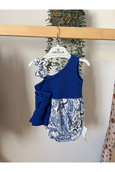 urzalobaby Saksmavi Bandanalı Tulum