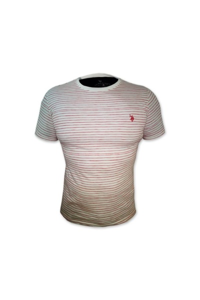 Uspa USPA T-shirt, striped for men, 100% cotton, small logo