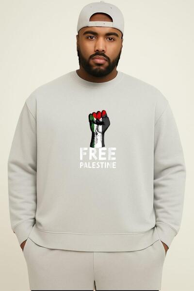 BENROMA Φούτερ μεγάλου μεγέθους unisex με στάμπα 3 ΚΛΕΙΔΕΣ ΒΑΜΒΑΚΙΑ ΔΩΡΕΑΝ ΠΑΛΕΣΤΙΝΗ