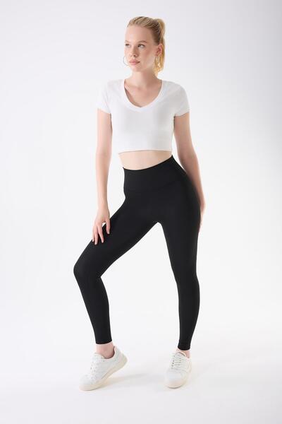 İmaj 706 Black Color Recovery and Extra Stretch Effect Normal Waist Leggings