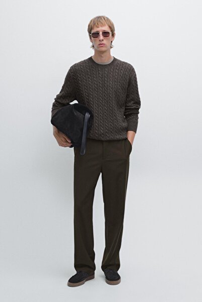 Massimo Dutti Bisiklet yaka saç örgülü kazak