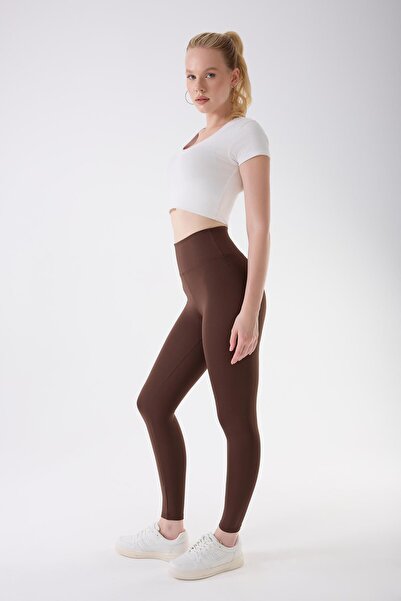İmaj 706 Brown Color Normal Waist Leggings with Recovery and Extra Stretch Effect