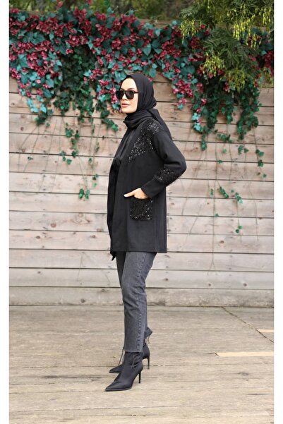 CNG MODA Plus Size Sequin Knitwear Cardigan