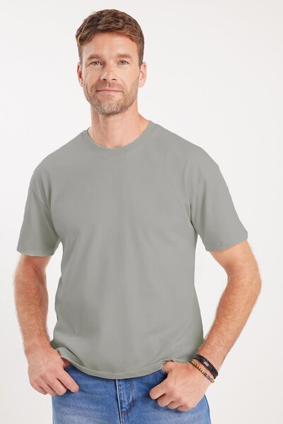 Tudors Unisex Relax Fit Comfortable Cut 100% Cotton Soft Textured Lightweight Thick Gray Crew Neck T-Shirt