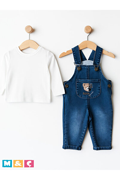 MÇ FAMİLY STORe Unisex Denim Overalls Fall Winter Girl Boy Baby 2-Piece Set Overall Jumpsuit