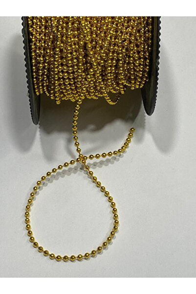 karantuhafiye Κορδέλα Πέρλα 2 χιλ. / Πέρλα Διακόσμησης / 5 μέτρα Χρυσό