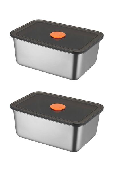 Chavin 2 Pieces Steel 500 ml Food Fruit Meat Refrigerator Nutrition Storage Container Mt109-2