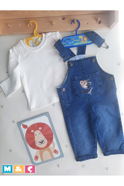MÇ FAMİLY STORe Unisex Denim Overalls Fall Winter Girl Boy Baby 2-Piece Set Overall Jumpsuit
