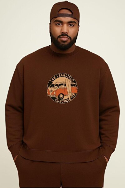 BENROMA Φούτερ μεγάλου μεγέθους UNISEX με 3 ΚΡΕΑΤΑ ΒΑΜΒΑΚΙΑ WOS WOS ΜΕ ΣΤΑΥΡΩ...