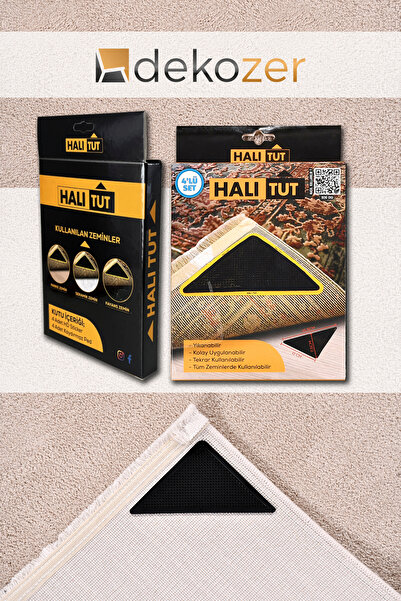 dekozer Halıtut Kaydırmaz Halı Tutucu Ped Seti | 4 Parça, Kendinden Yapışkanl...