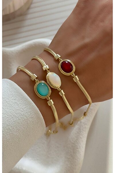 AychaAksesuar Vip Çelik turkuaz mavi-yeşil İtalyan zincir bileklik