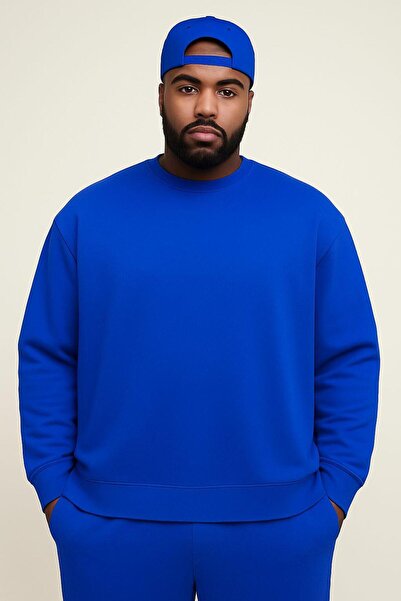 DM DOLCE MORE Hanorac unisex mărime mare din bumbac pieptănat cu 3 fire