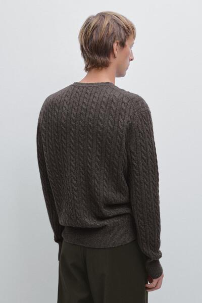 Massimo Dutti Bisiklet yaka saç örgülü kazak