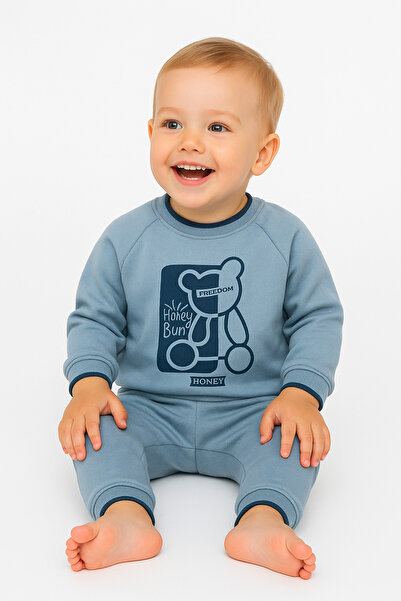 poplinçocuk Cemre Bebe %100 Pamuk Organik Çocuk Uzun Kollu 2'li Pijama Takımı