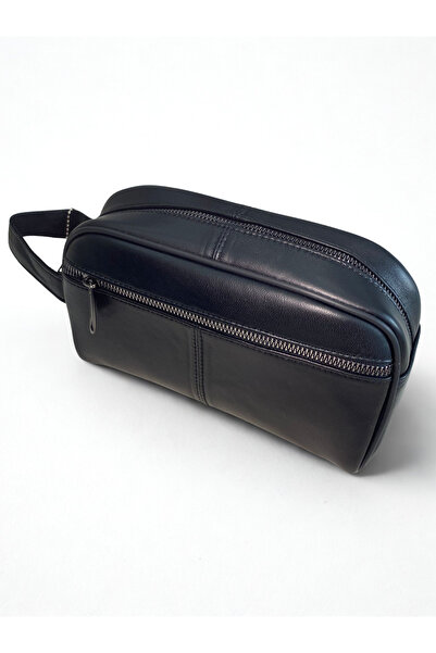 UMAY ATÖLYE Genuine Leather Black Handbag for Men