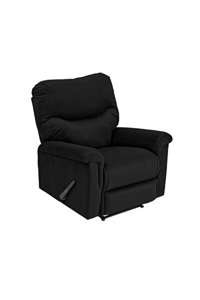 Lazy Vibes Velvet Rocking & Rotating Recliner Chair - Black - NZ110