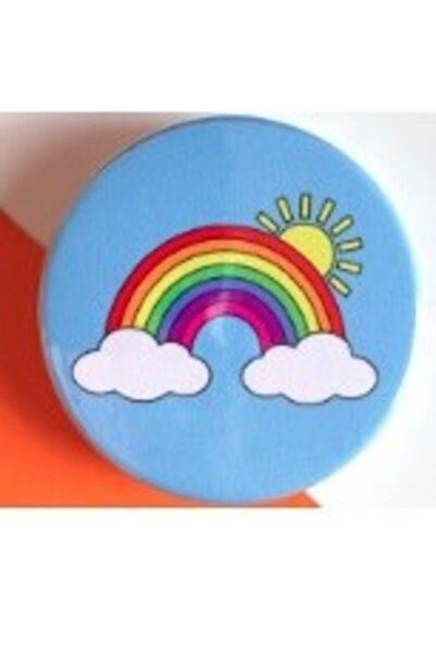 Flippy Σήμα για παιδιά, Flippy, μπλε, ουράνιο τόξο και σχέδιο ήλιου