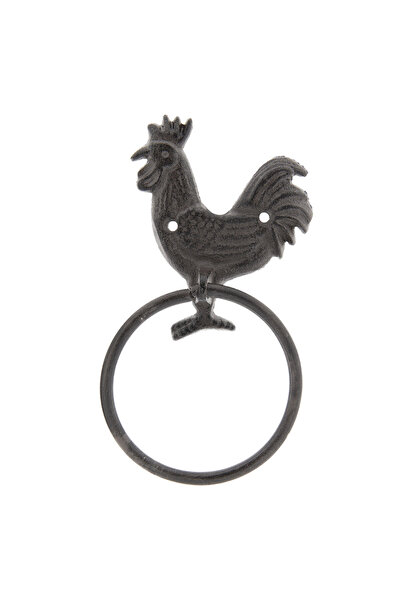 Clayre & Eef Επιτοίχια θήκη πετσετών από σφυρήλατο σίδερο σε καφέ χρώμα 13x3x...