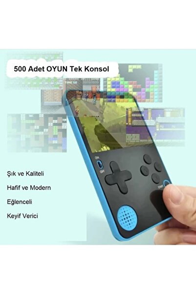 FORTİCO TriLine Retro Klasik 500 Oyun 2.4 inç Renkli LCD Ekran 6.5mm Slim Kas...