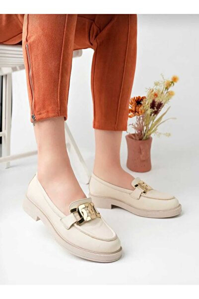 İDOL SHOES HAKİKİ DERİ KADIN TOKALI LOAFER AYAKKABI